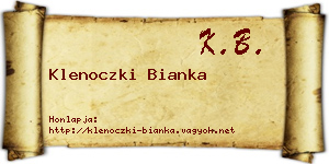 Klenoczki Bianka névjegykártya