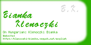 bianka klenoczki business card